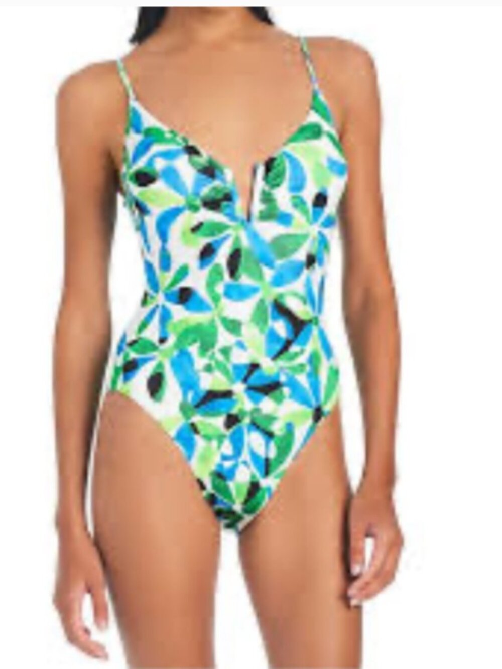 NWT SANCTUARY Women's Leaf Print V-Wire OTS One Piece Swimsuit